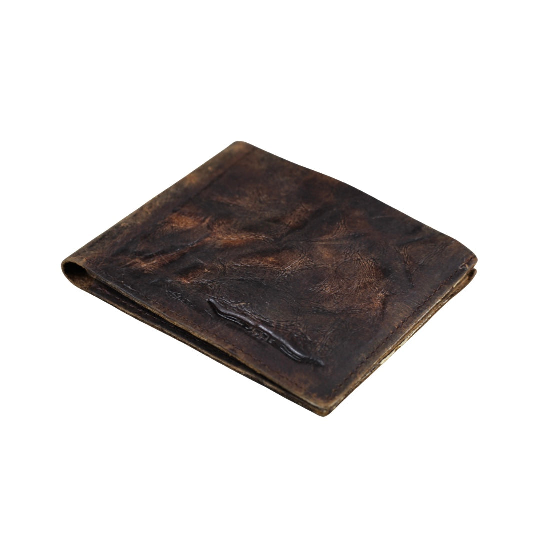 Handmade Distressed Brown Leather Bifold Wallet – Slim Money Clip
