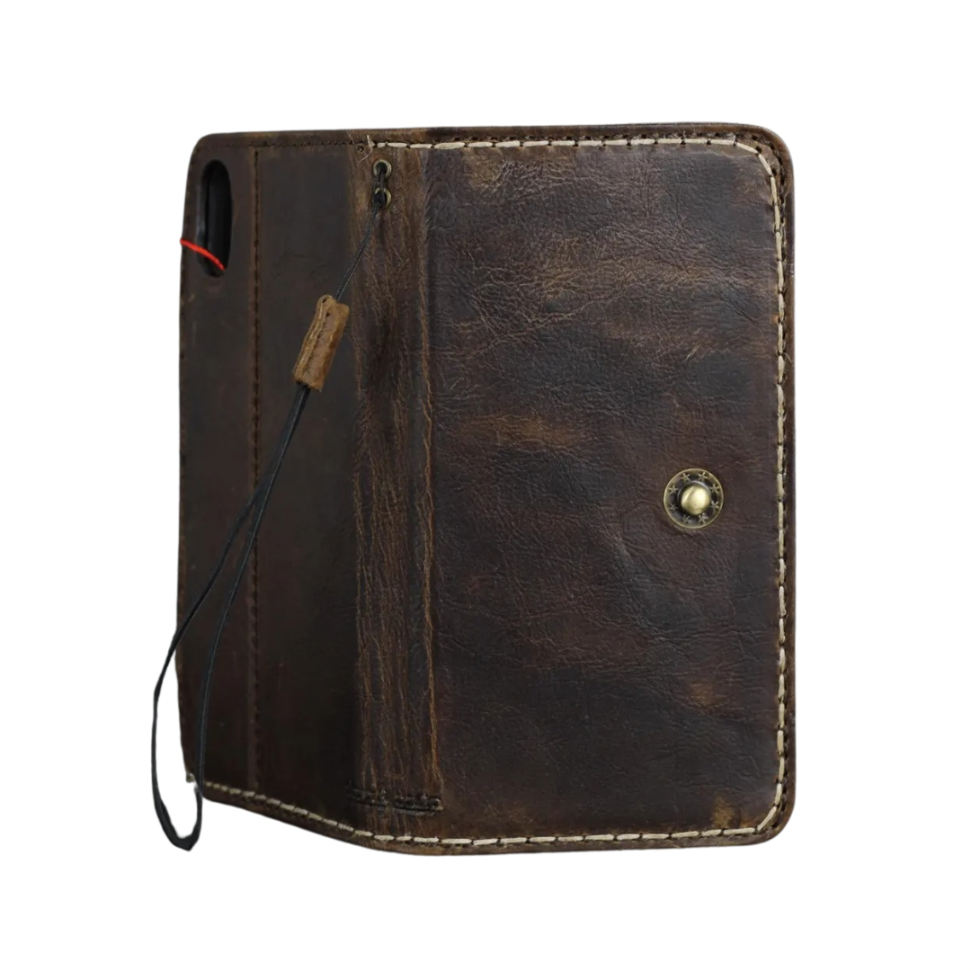 ARICHI Genuine Vintage Leather Case For Oppo Find N3, X6 Pro, Reno 10 Pro+ Reno 12 Pro, 9 5G A78 A98 Book Cover Wallet Button Closure Hand-Stitched