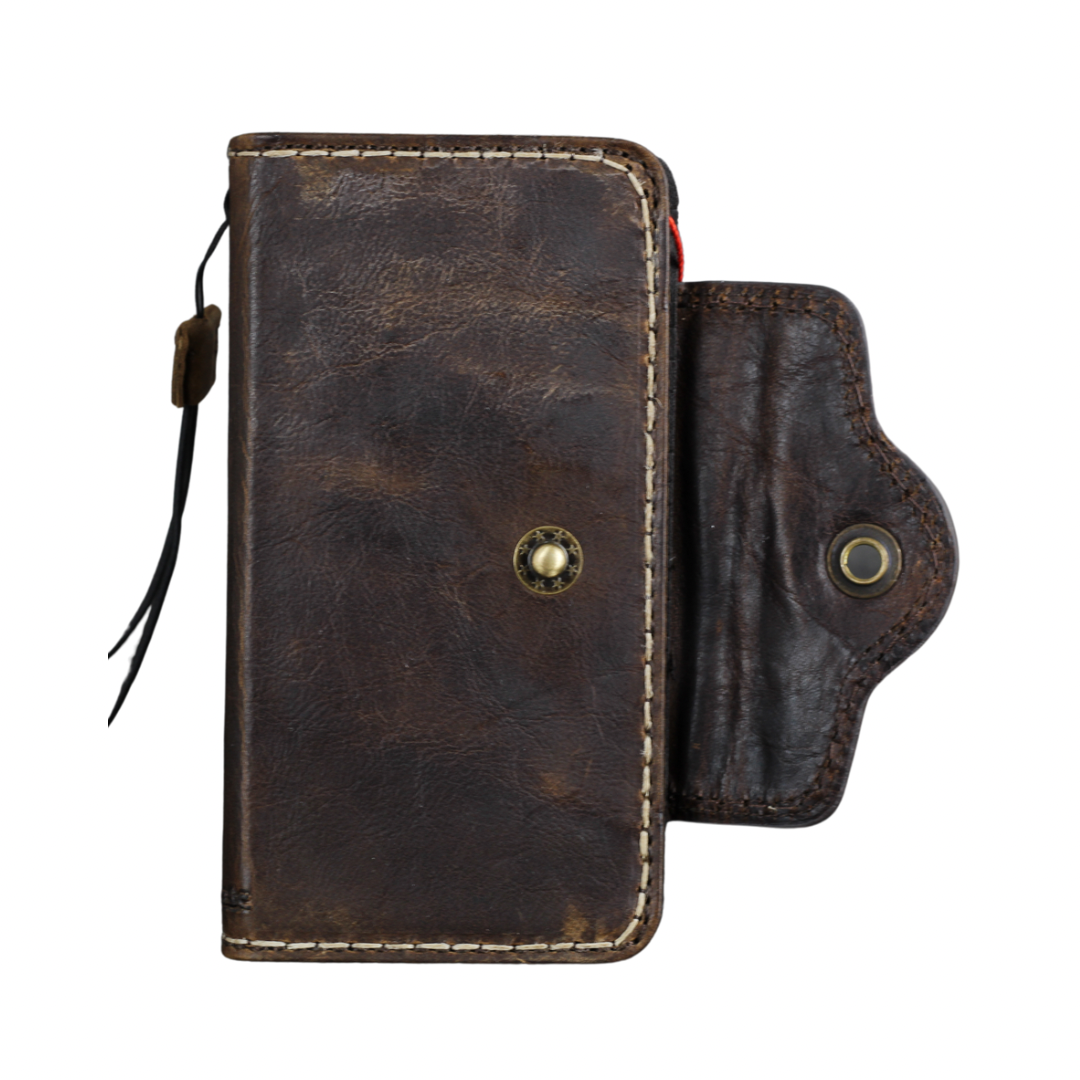 ARICHI Genuine Vintage Leather Case For Oppo Find N3, X6 Pro, Reno 10 Pro+ Reno 12 Pro, 9 5G A78 A98 Book Cover Wallet Button Closure Hand-Stitched
