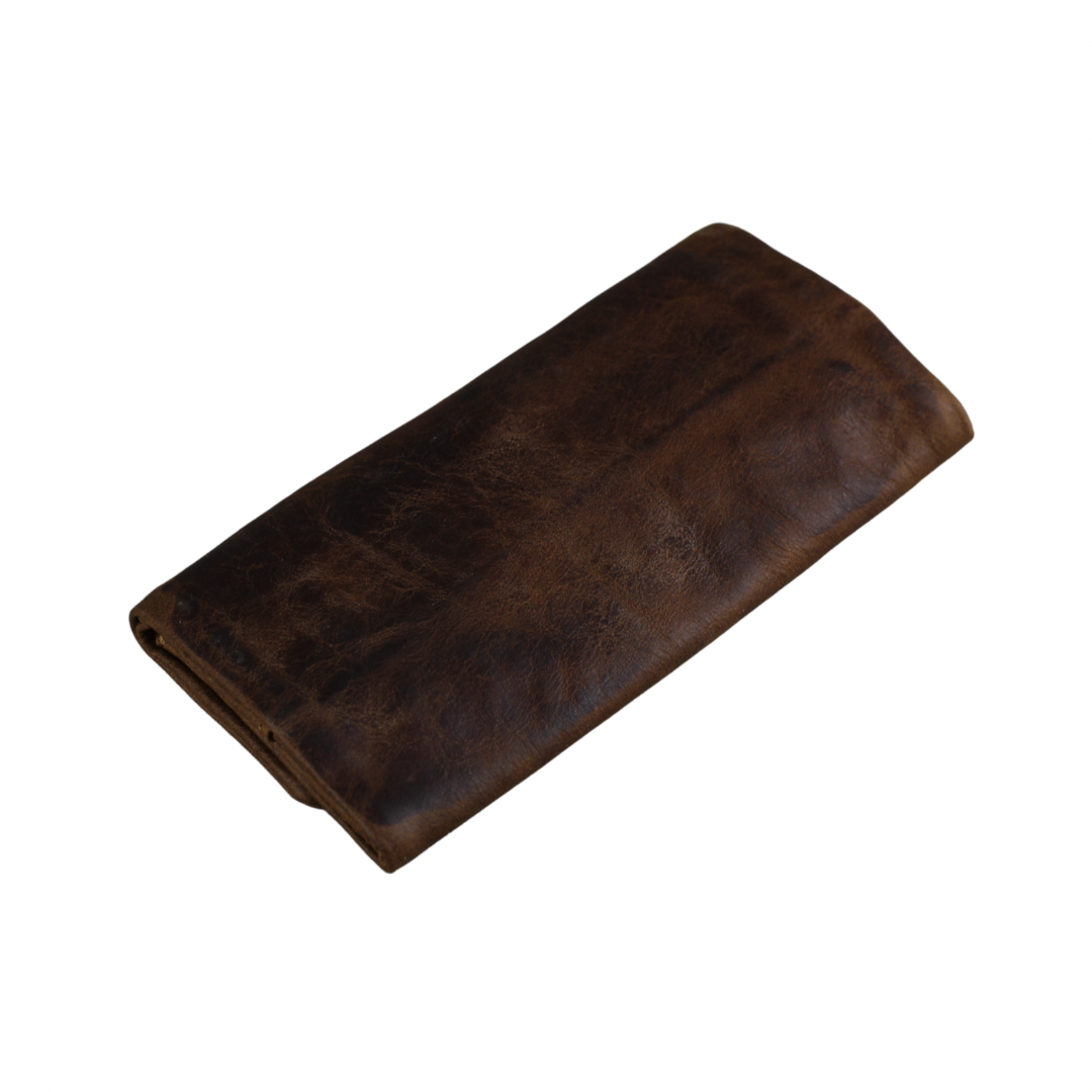 ARICHI Handmade Leather Tobacco Pouch | Rolling Paper Case with Vintage Tan Leather for Cigarettes or Pipe | Slim & Durable Design