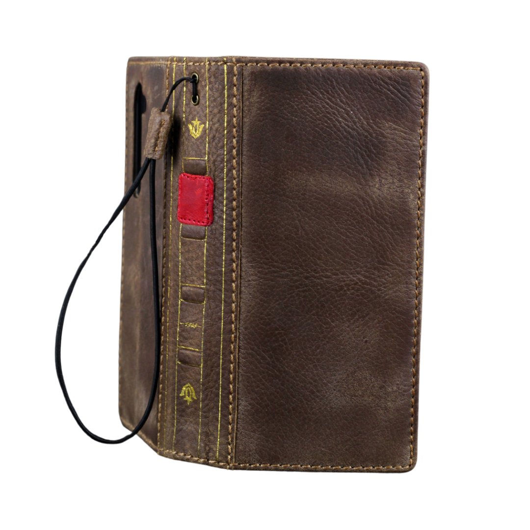 ARICHI Genuine Leather Case for Google Pixel – Bible Book Vintage Design, Waxed Polished Style, Card Slots, Handmade Cover