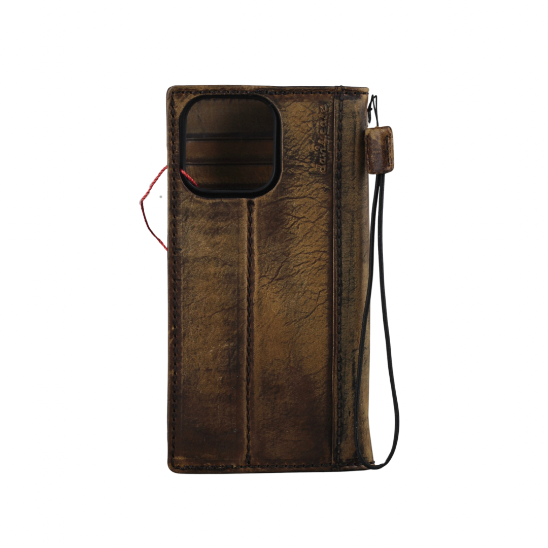 ARICHI Premium Genuine Leather Case for OnePlus Open, 8, 8 Pro, 9, 9 Pro, 12 | Handmade Polished Brown Luxury Cover
