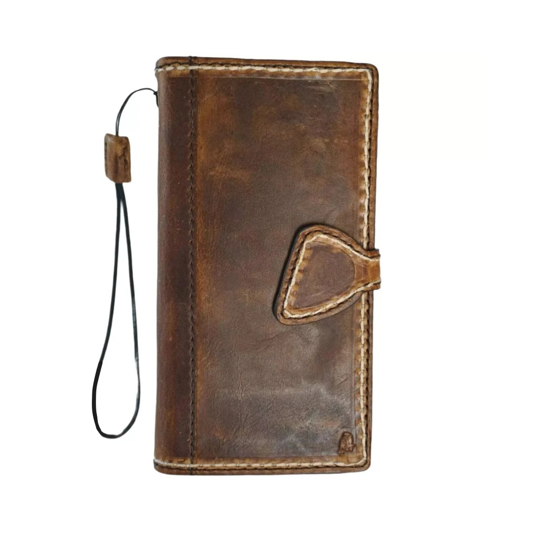 ARICHI Handmade Genuine Leather Phone Case for OnePlus Open, 8, 8 Pro, 9, 9 Pro, 12 – Magnetic Closure, Premium Wax Finish