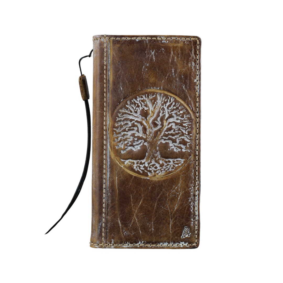 ARICHI Premium Genuine Leather Case for OnePlus Open, 8, 8 Pro, 9, 9 Pro, 12 | Handmade Polished Brown Luxury Cover