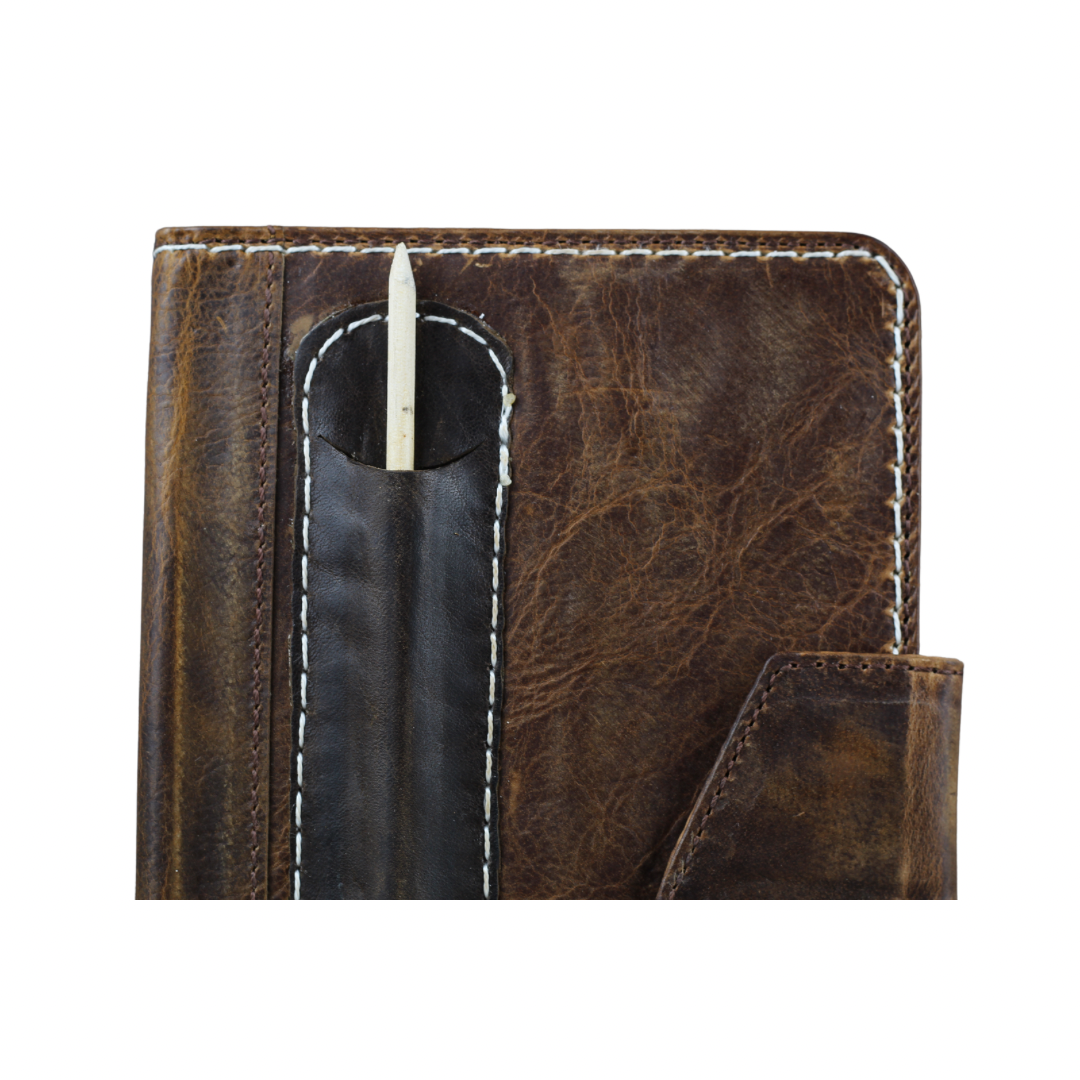 ARICHI Genuine Leather iPad Case with Pen Holder – Hand-Stitched Vintage Design for iPad Pro & Mini