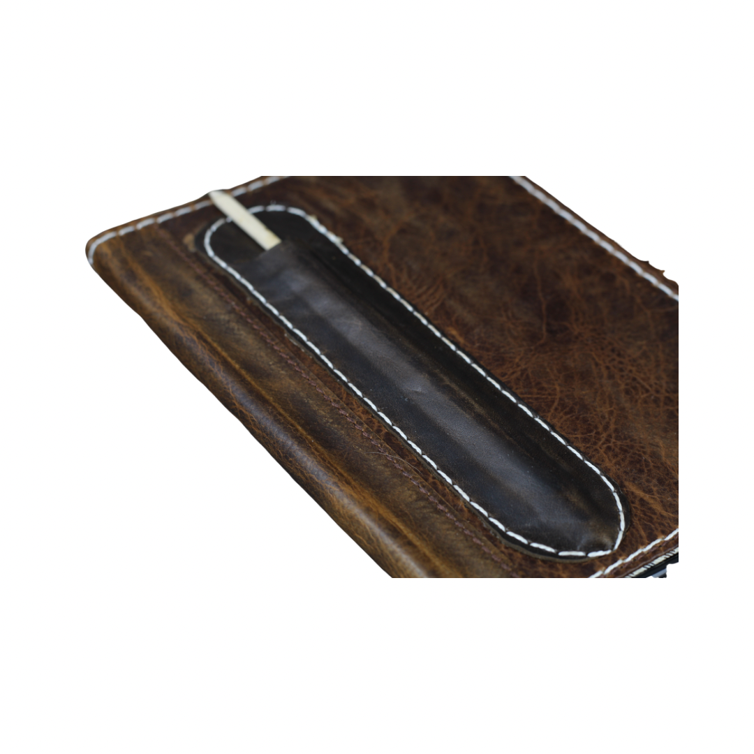 ARICHI Genuine Leather iPad Case with Pen Holder – Hand-Stitched Vintage Design for iPad Pro & Mini