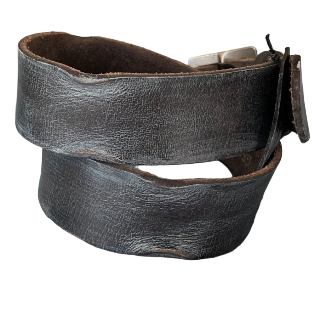 ARICHI Handmade Polished Black Leather Belt – Premium Genuine Leather for Men and Women, Classic Durable Design