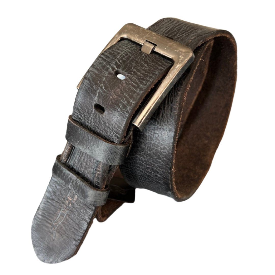 ARICHI Black Handmade Leather Belt – Sleek Polished Genuine Leather for Men and Women, Timeless Classic Design