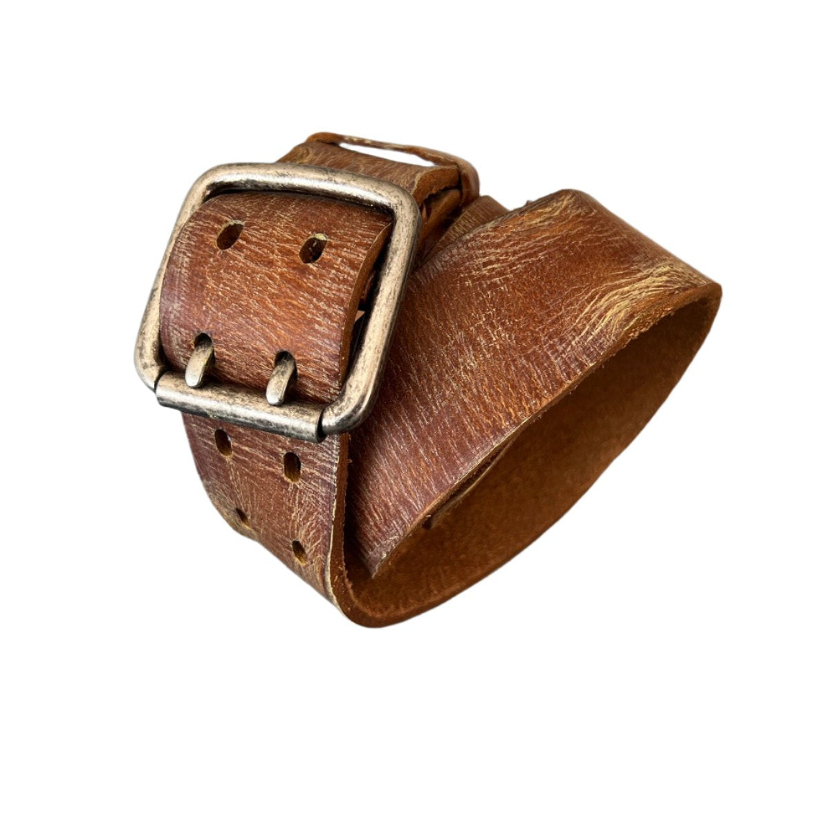 ARICHI Light Brown Leather Belt – Handmade Genuine Leather for Men and Women, Minimalist Design with Elegant Buckle