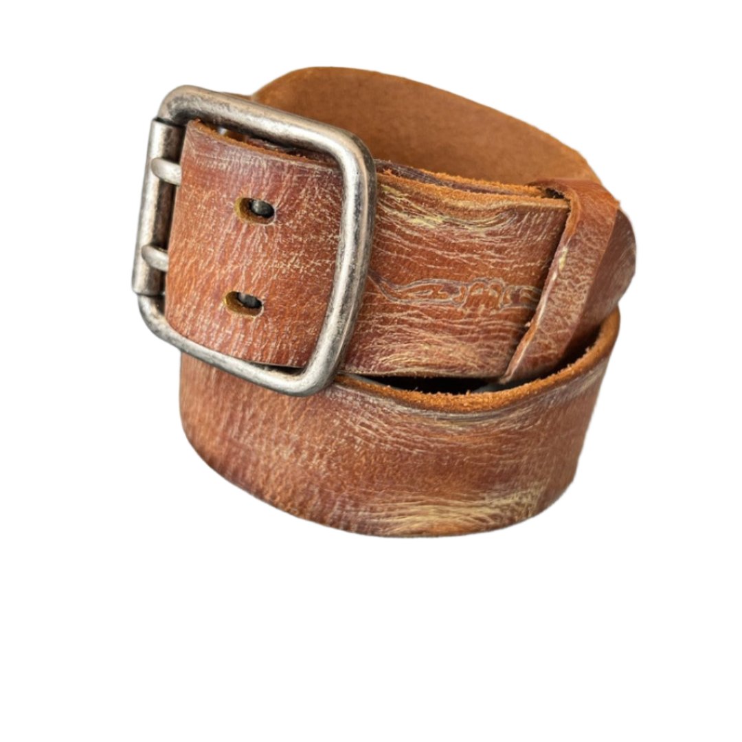 ARICHI Light Brown Leather Belt – Handmade Genuine Leather for Men and Women, Minimalist Design with Elegant Buckle