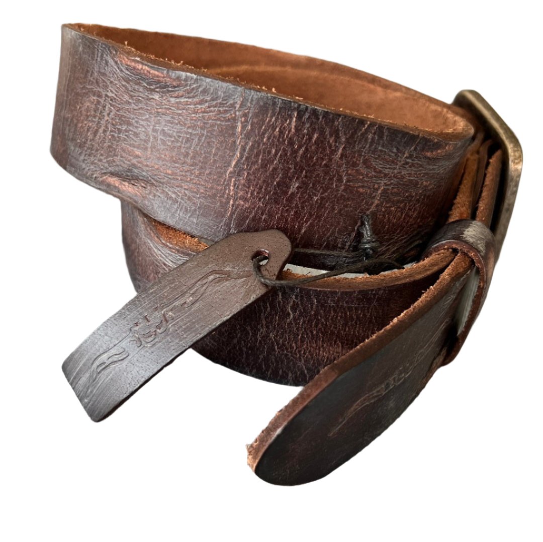 ARICHI Handmade Polished Brown Leather Belt – Premium Genuine Leather for Men and Women, Vintage and Stylish Design