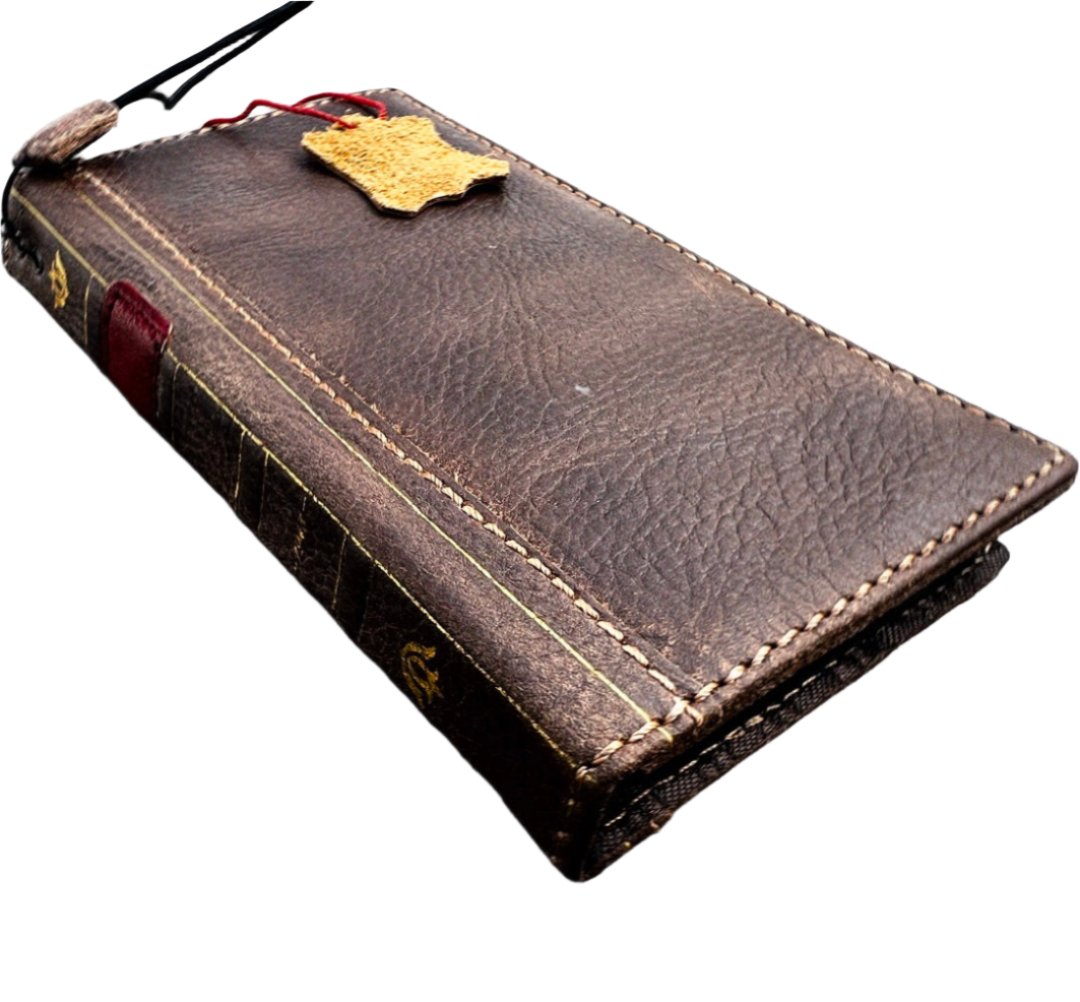 ARICHI Genuine Leather Case for Google Pixel – Bible Book Vintage Design, Waxed Polished Style, Card Slots, Handmade Cover
