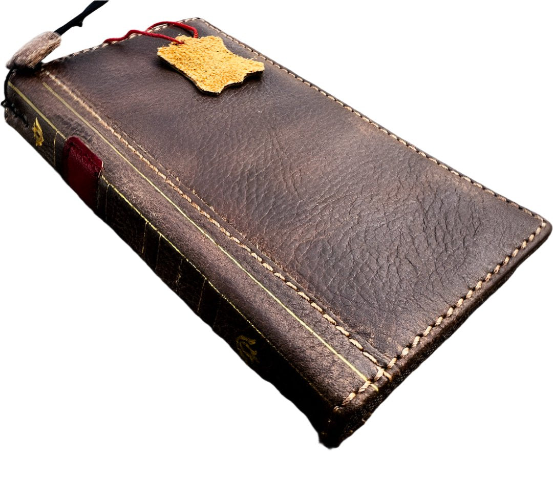 ARICHI Genuine Leather Case for Google Pixel – Bible Book Vintage Design, Waxed Polished Style, Card Slots, Handmade Cover