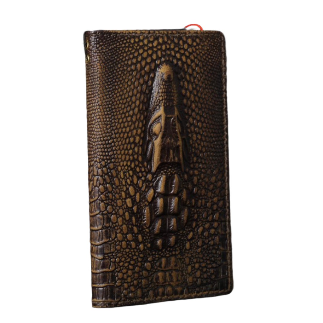 ARICHI Genuine Leather Samsung Galaxy Case – Crocodile Embossed Design Wallet Book Style Cover for S25, S24, S23, S22, S21, Note 20, A71, A53, A12