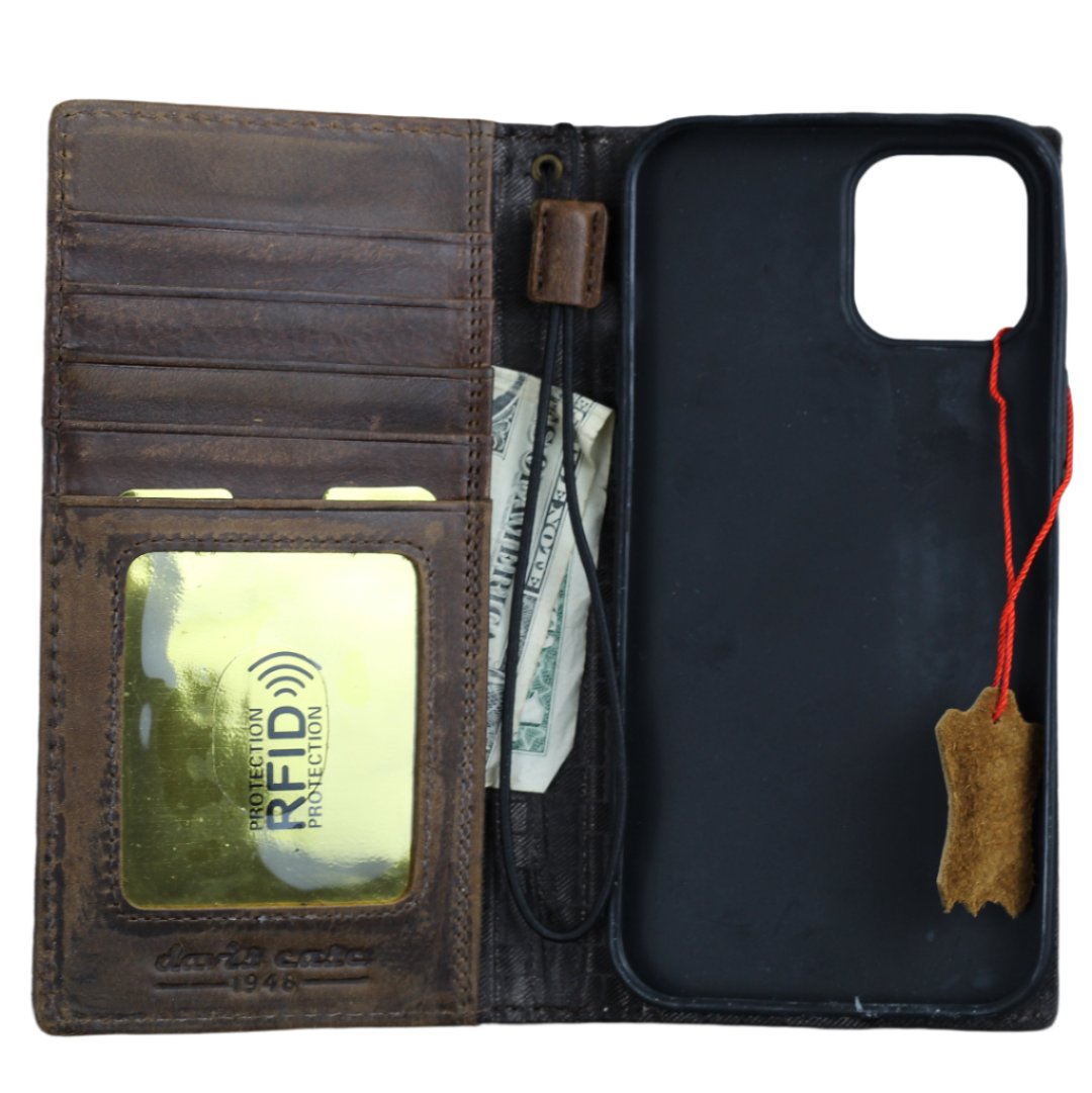 ARICHI Genuine Leather Samsung Galaxy Case – Crocodile Embossed Design Wallet Book Style Cover for S25, S24, S23, S22, S21, Note 20, A71, A53, A12