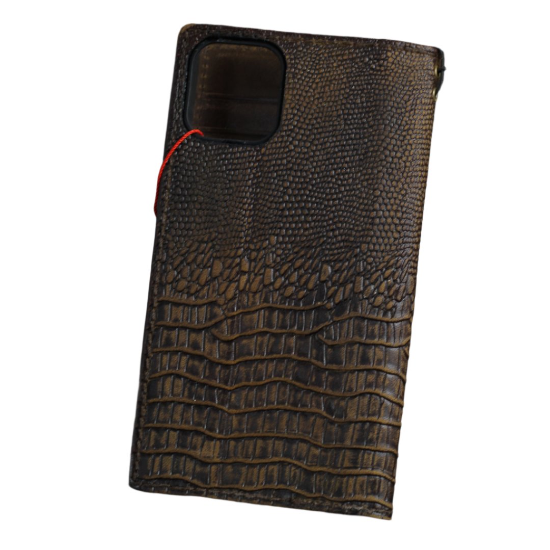 ARICHI Genuine Leather Samsung Galaxy Case – Crocodile Embossed Design Wallet Book Style Cover for S25, S24, S23, S22, S21, Note 20, A71, A53, A12