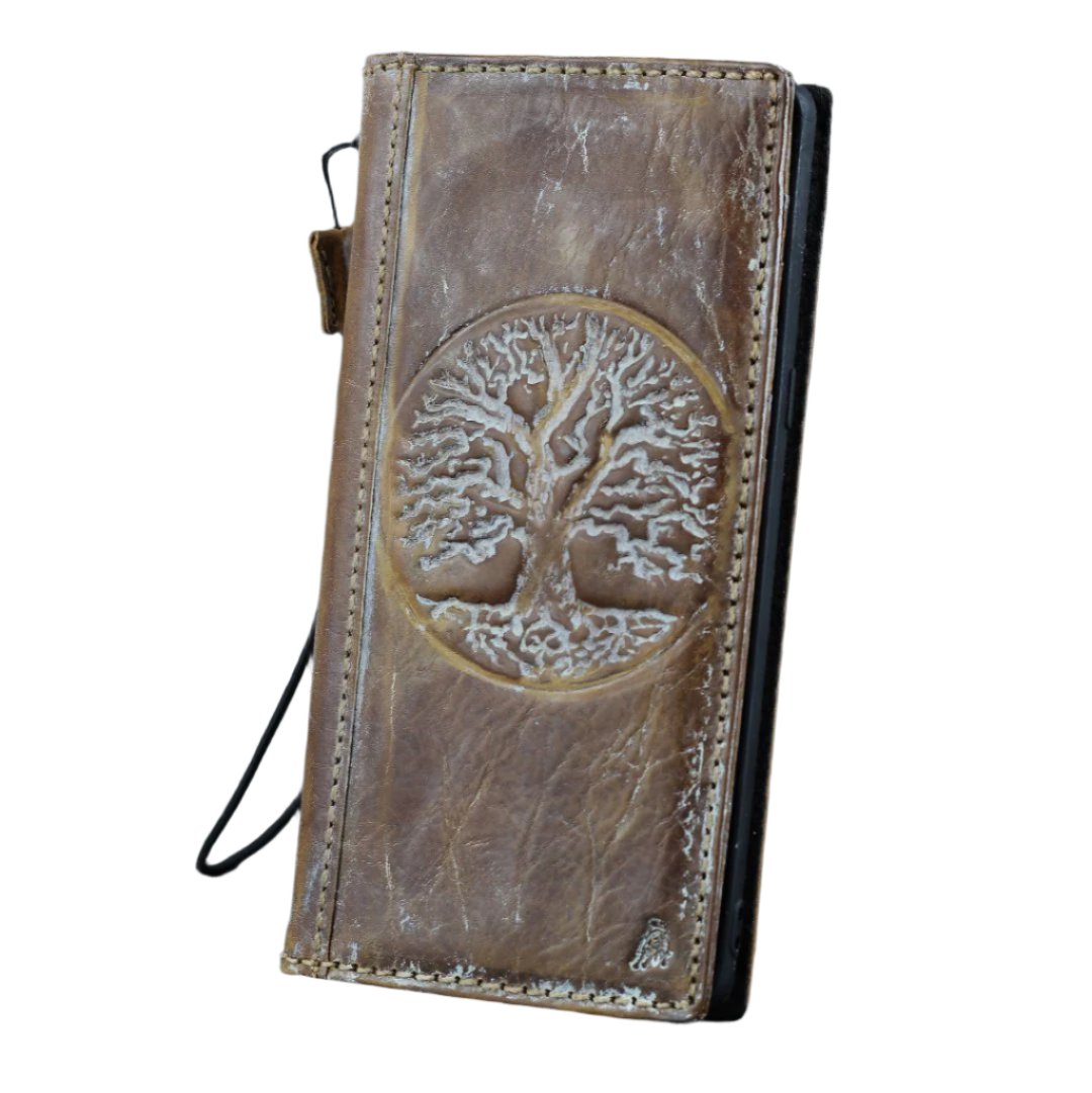 ARICHI Premium Genuine Leather Case for OnePlus Open, 8, 8 Pro, 9, 9 Pro, 12 | Handmade Polished Brown Luxury Cover