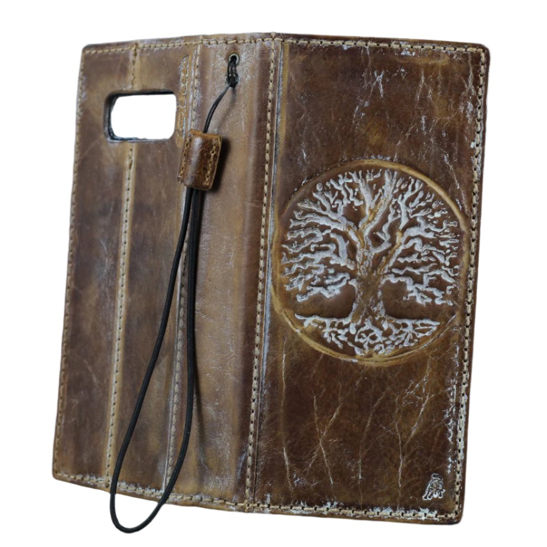 ARICHI Premium Genuine Leather Case for OnePlus Open, 8, 8 Pro, 9, 9 Pro, 12 | Handmade Polished Brown Luxury Cover
