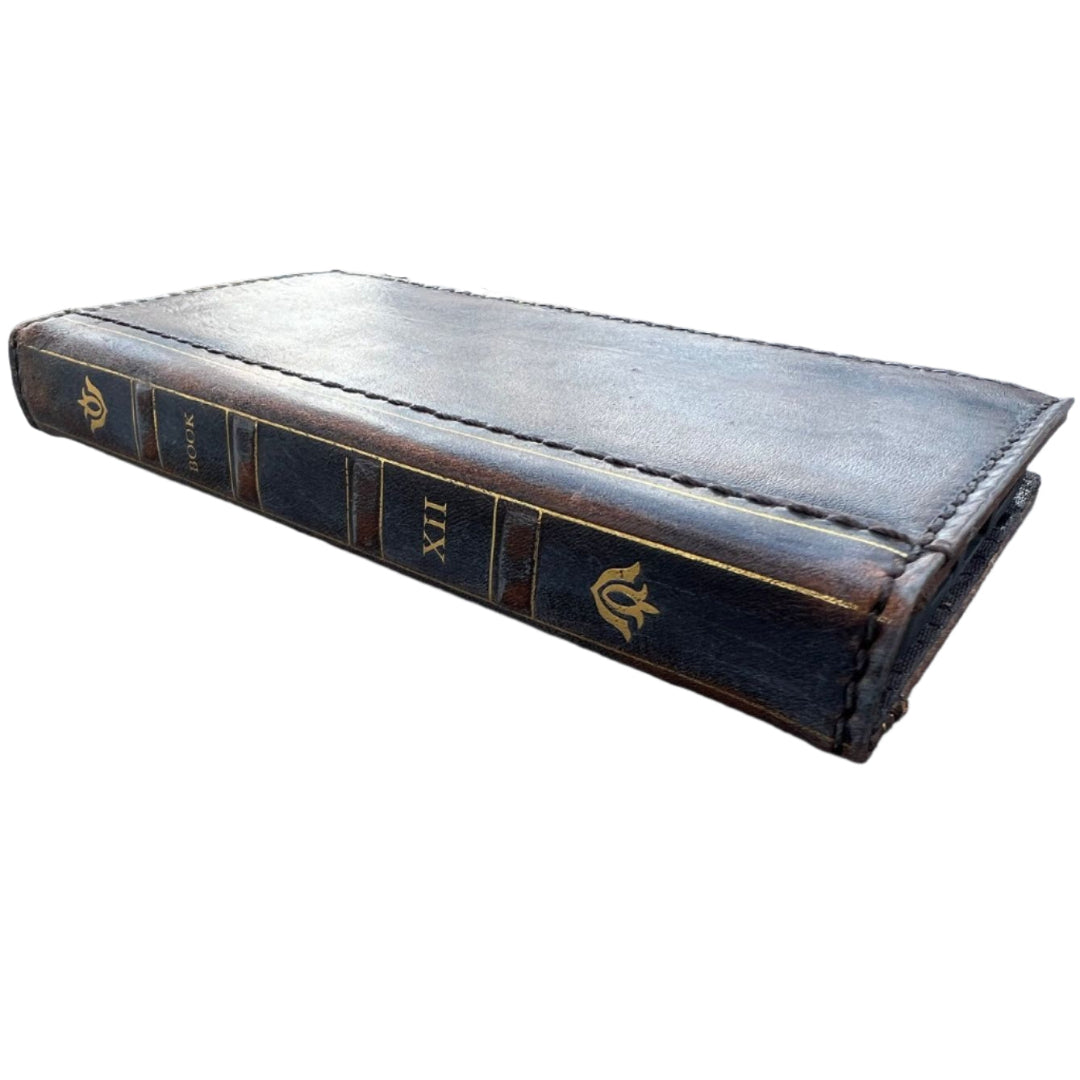 ARICHI Genuine Leather Vintage Bible Style Case for Google Pixel Polished Bible Book