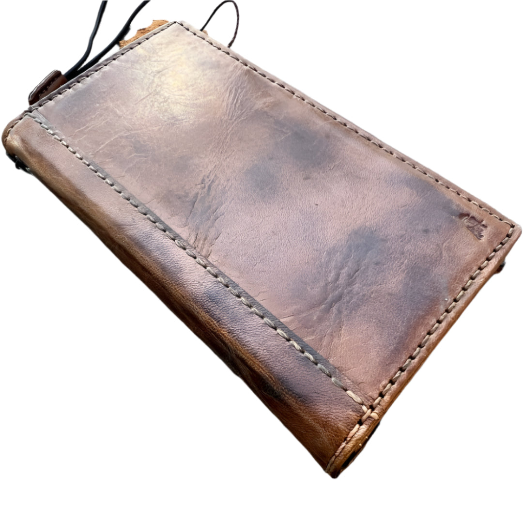 ARICHI Handcrafted Light Tan Leather Pixel Case – Smoked Wax Finish Wallet Cover for Pixel