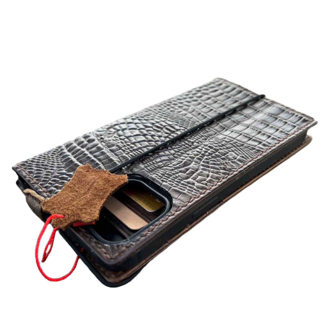 ARICHI Crocodile Embossed Leather Wallet Case for Google Pixel 9 8 7 6 Pro XL