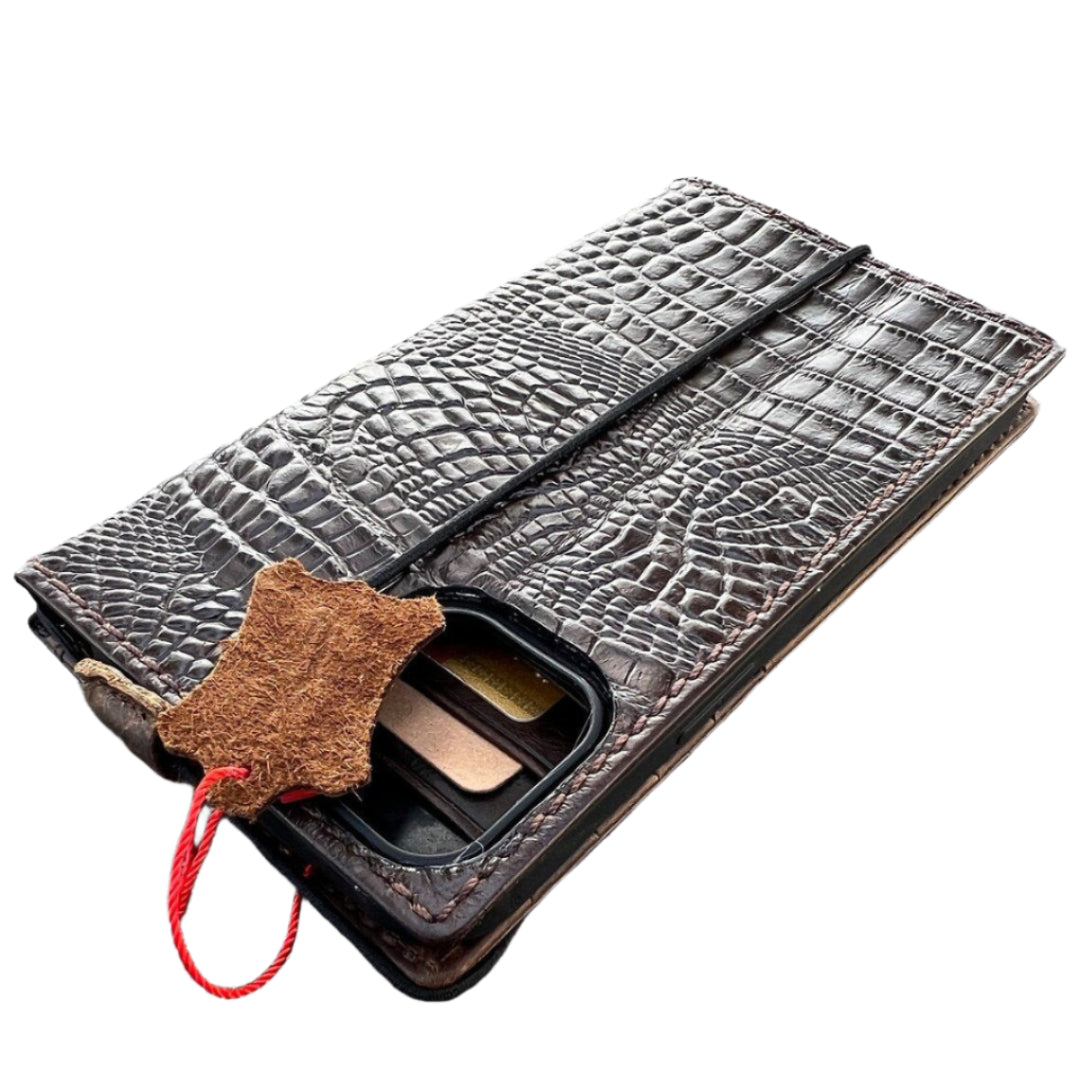 ARICHI Crocodile Embossed Leather Wallet Case for Google Pixel 9 8 7 6 Pro XL