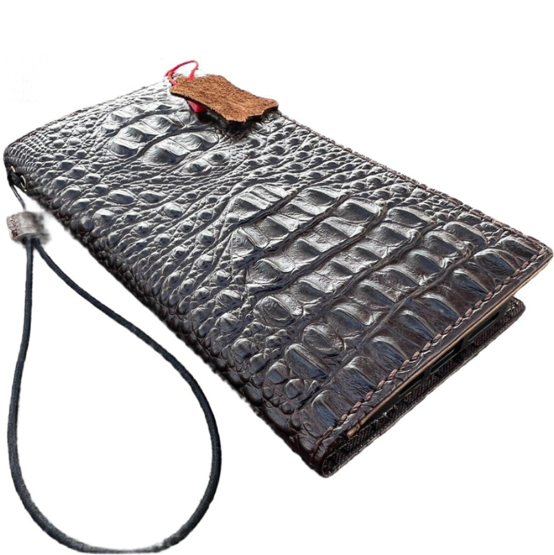 ARICHI Crocodile Embossed Leather Case for iPhone 6-17 Pro Max Air SE XS – Luxury Wallet Book Style Cover