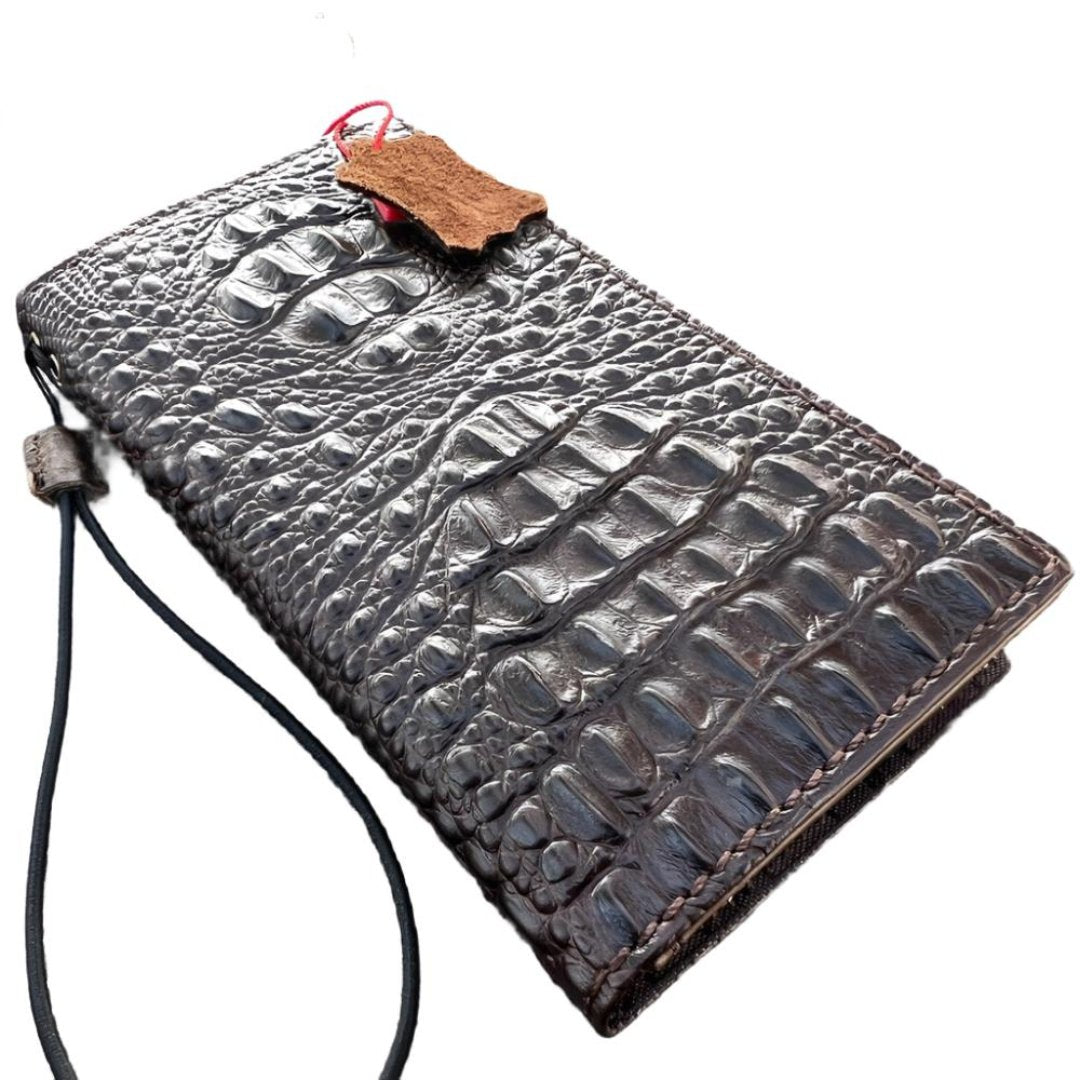 ARICHI Crocodile Embossed Leather Case for iPhone 6-17 Pro Max Air SE XS – Luxury Wallet Book Style Cover