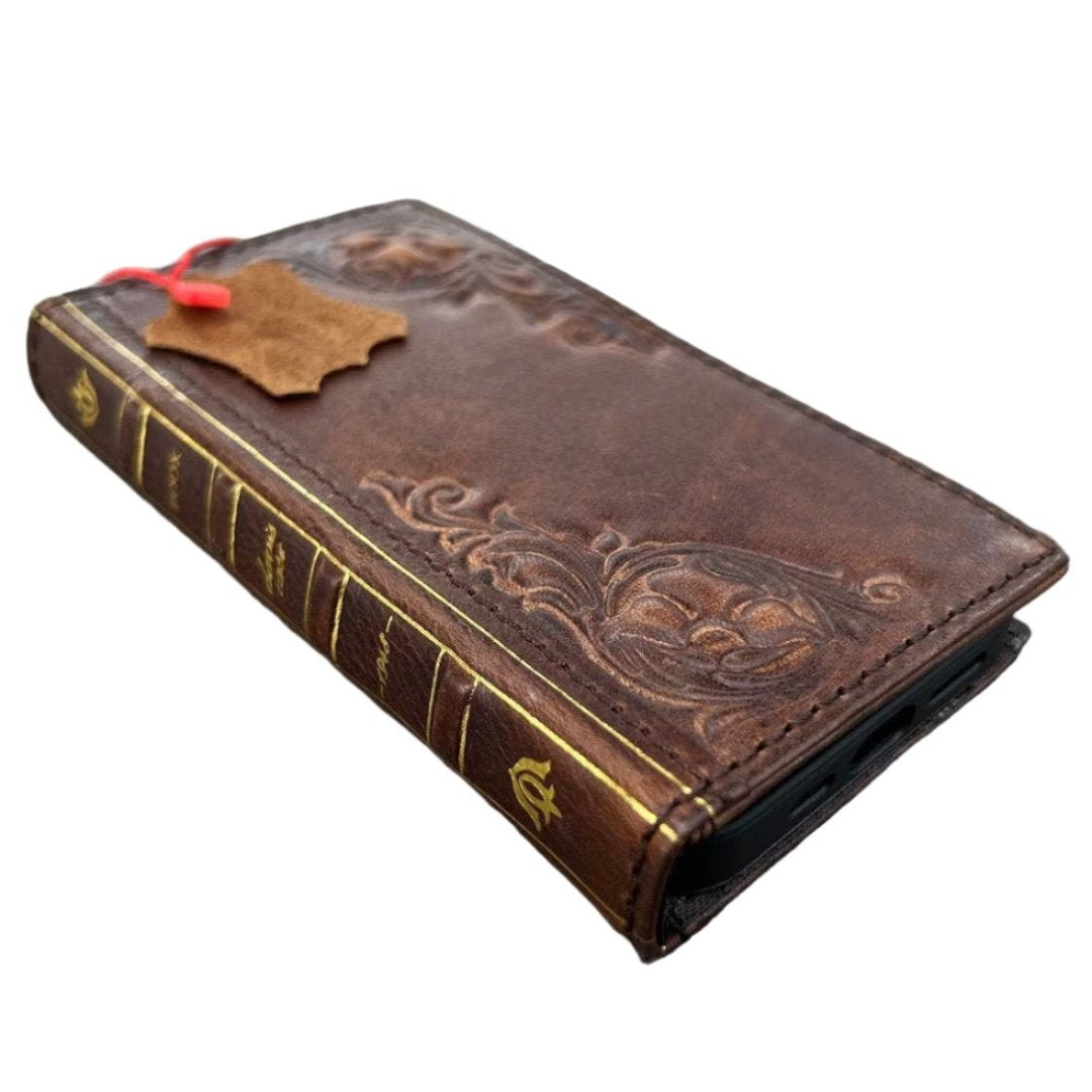 ARICHI Premium Vintage Leather Case for Google Pixel 10 ,9A,Pro XL Fold – Bible Style Book Cover with Card Slots Stamped Decorations Handmade Wallet