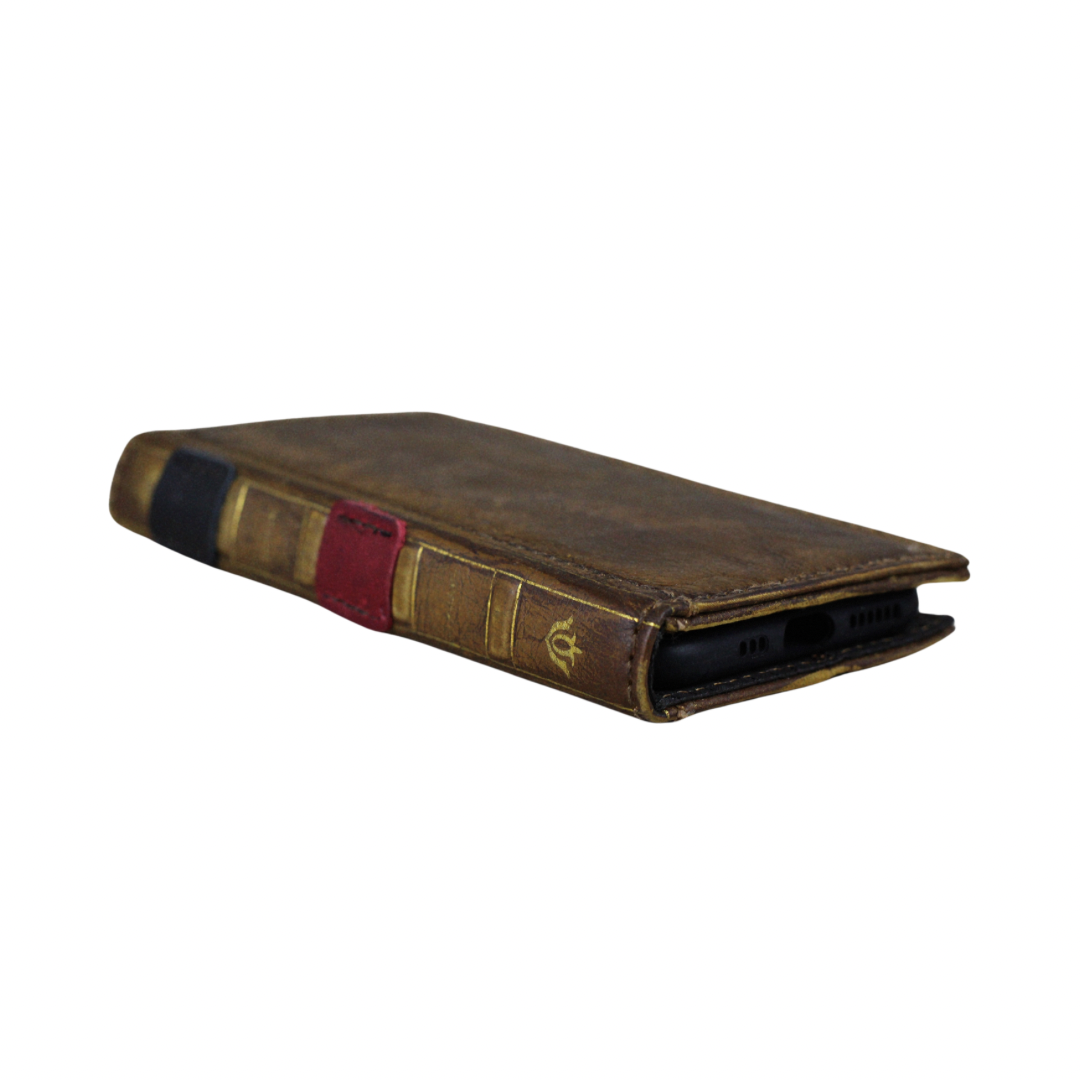 ARICHI Vintage Genuine Leather Phone Case Wallet for Apple iPhone 17 16 15 14 13 Pro Max | Handcrafted Antique Book Style