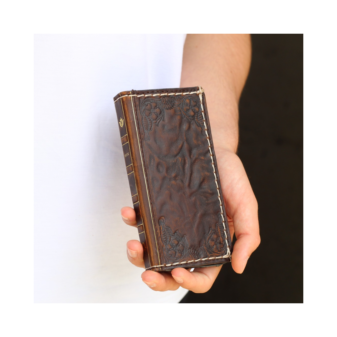 ARICHI® Handmade Leather Book Case For Galaxy S26 Ultra, Vintage Embossed Wallet, Cover For S25 S24 Ultra