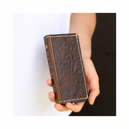 ARICHI® Handmade Leather Book Case For Galaxy S26 Ultra, Vintage Embossed Wallet, Cover For S25 S24 Ultra