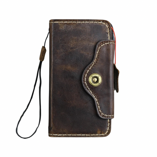 ARICHI Genuine Vintage Leather Case For OnePlus Open, 8, 8 Pro, 9 9 Pro, 11, 12,13  Book Cover 4G 5G Wallet Button Closure Hand-Stitched
