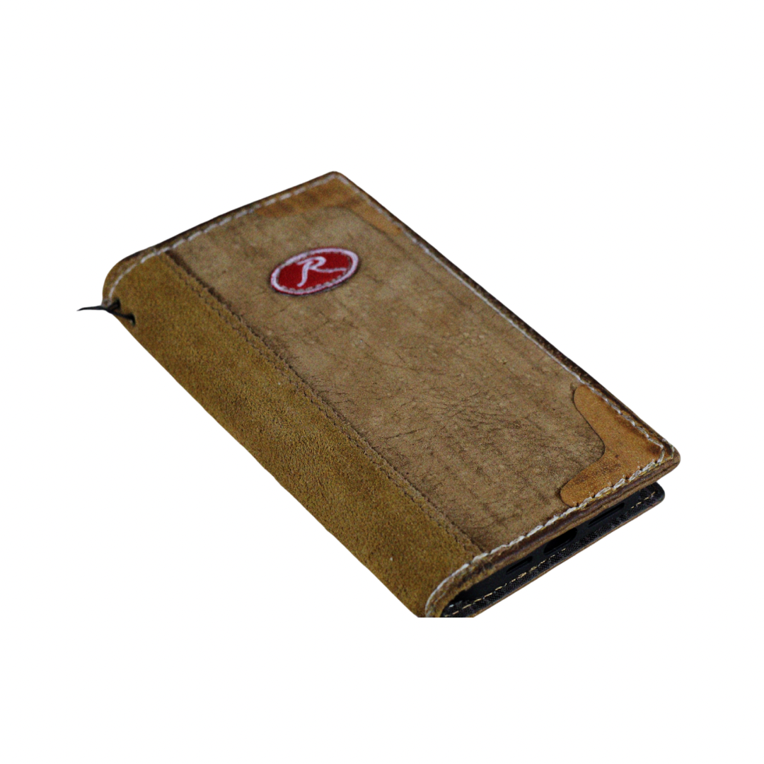 Handmade Tan Leather iPhone Case – Baseball-Inspired Wallet Cover with Waxed Vintage Finish – Suede Stitch Details – Arichi Brand – For iPhone 13 14 15 16 Pro Max and 17 Air