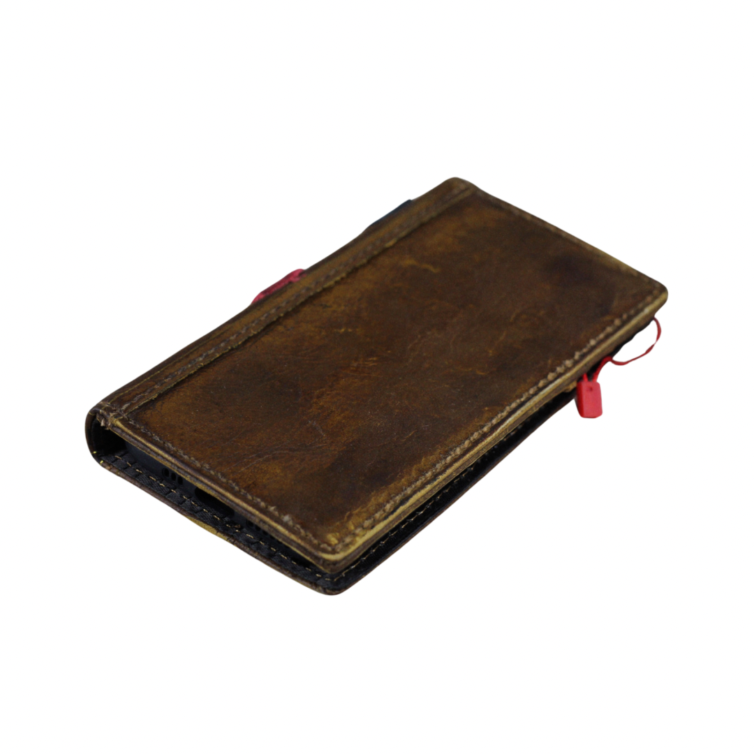 ARICHI Vintage Genuine Leather Phone Case Wallet for Apple iPhone 17 16 15 14 13 Pro Max | Handcrafted Antique Book Style
