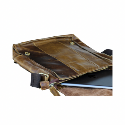 Handmade Crazy Horse Leather Messenger Bag