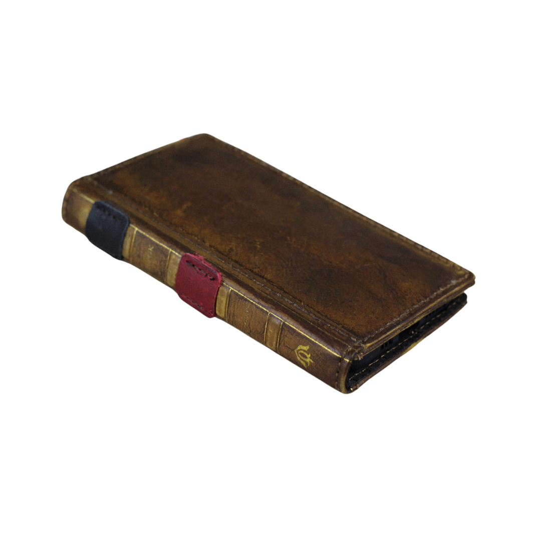 ARICHI Vintage Genuine Leather Phone Case Wallet for Apple iPhone 17 16 15 14 13 Pro Max | Handcrafted Antique Book Style