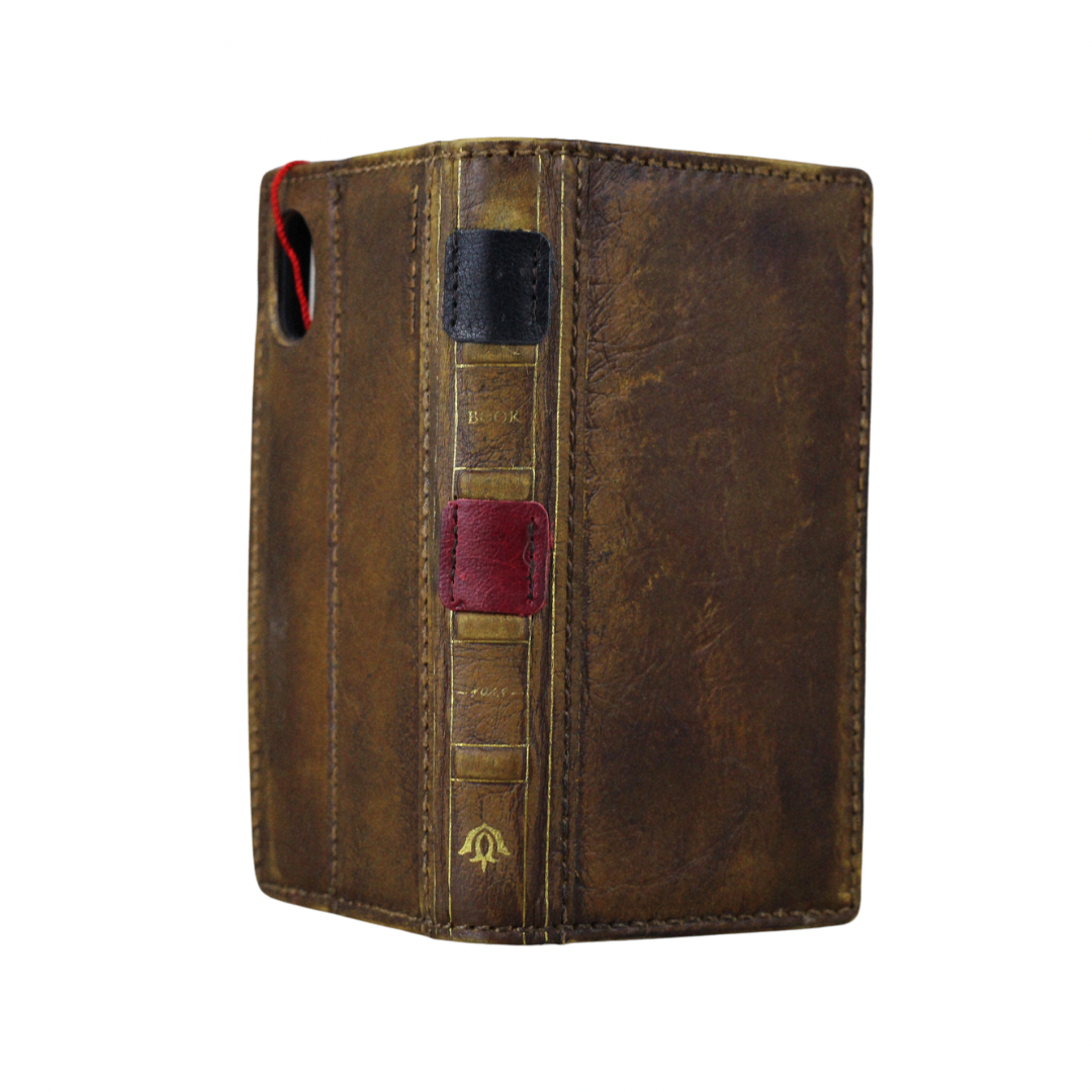 ARICHI Vintage Genuine Leather Phone Case Wallet for Apple iPhone 17 16 15 14 13 Pro Max | Handcrafted Antique Book Style
