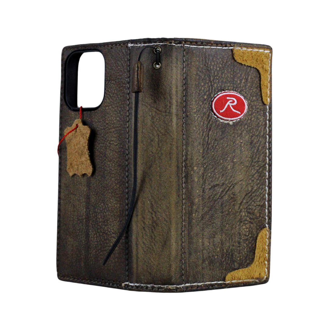 Handmade Leather Pixel Case – Baseball-Inspired Wallet Cover with Waxed Vintage Finish – Suede Stitch Details – Arichi Brand – For Pixel 5-9 Pro XL Fold 9a 7a 6a 5a