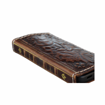 ARICHI® Handmade Leather Book Case For Galaxy S26 Ultra, Vintage Embossed Wallet, Cover For S25 S24 Ultra