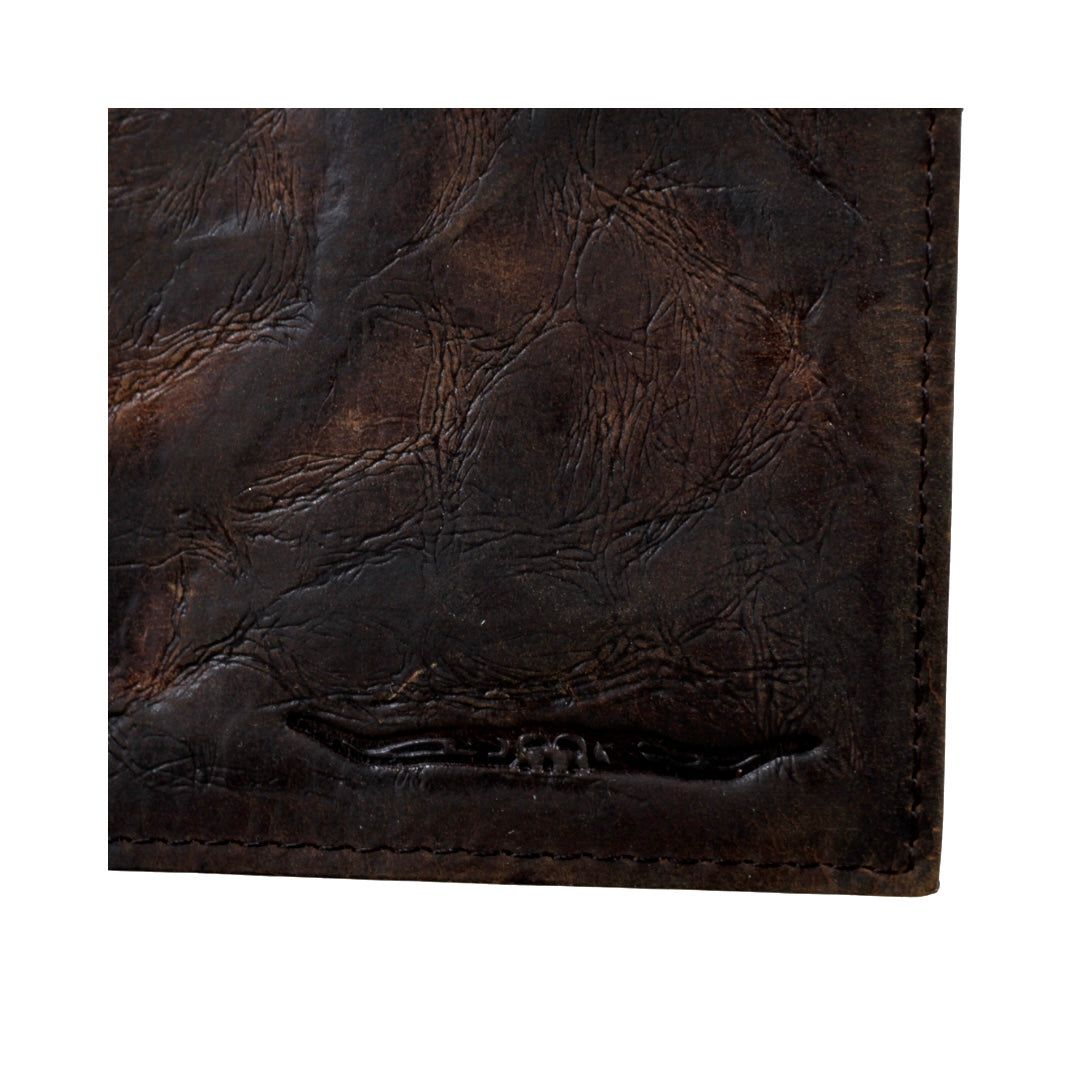 Handmade Distressed Brown Leather Bifold Wallet – Slim Money Clip