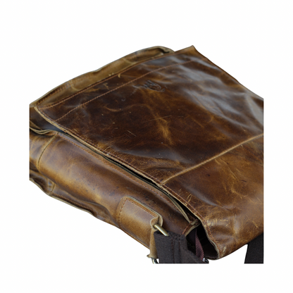 Handmade Crazy Horse Leather Messenger Bag