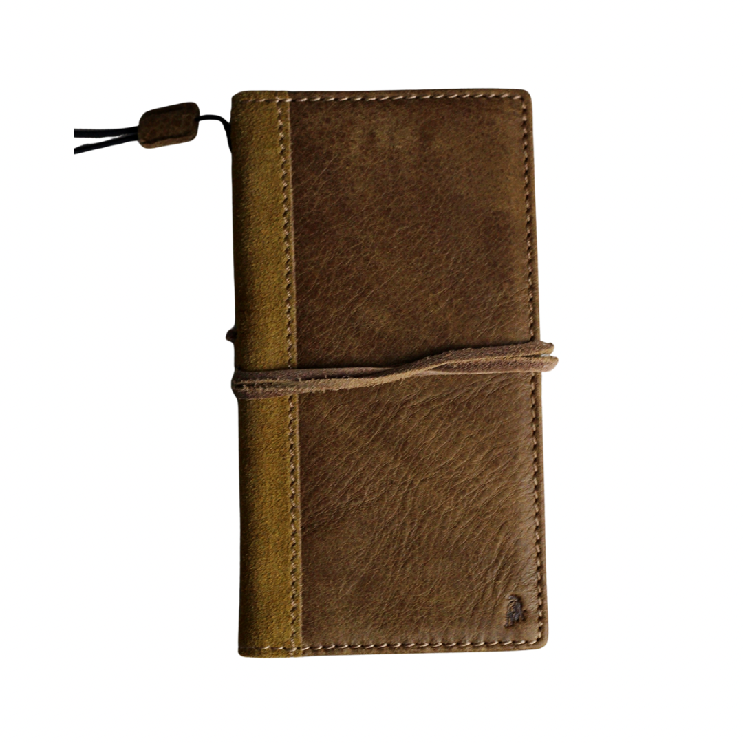 Handmade for Apple iPhone Leather Case Vintage Brown Leather Suede Cover Wrap Tie Book style Phone Wallet by ARICHI