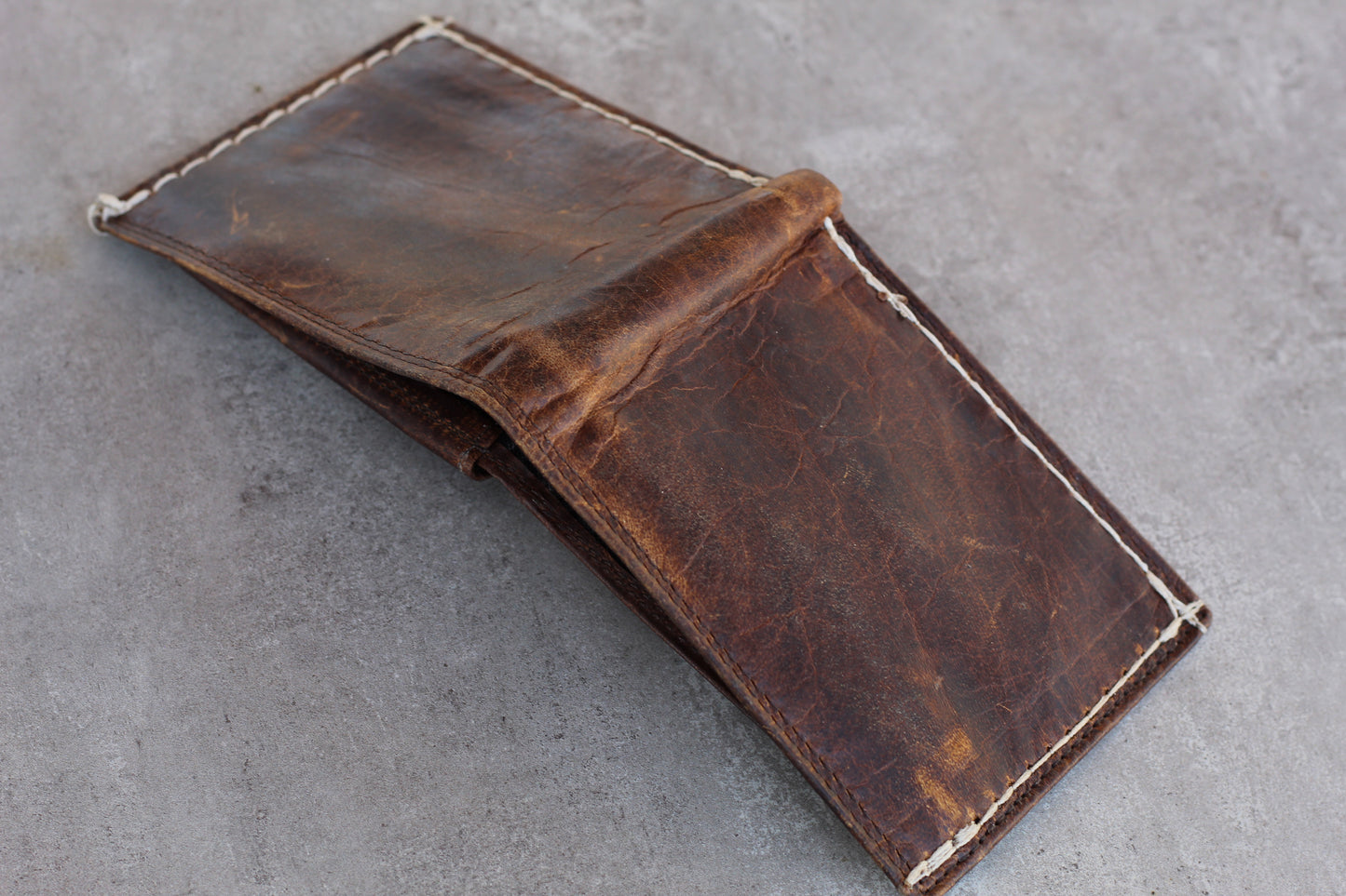 Handmade Full Grain Leather Wallet Vintage Bifold, Card Holder