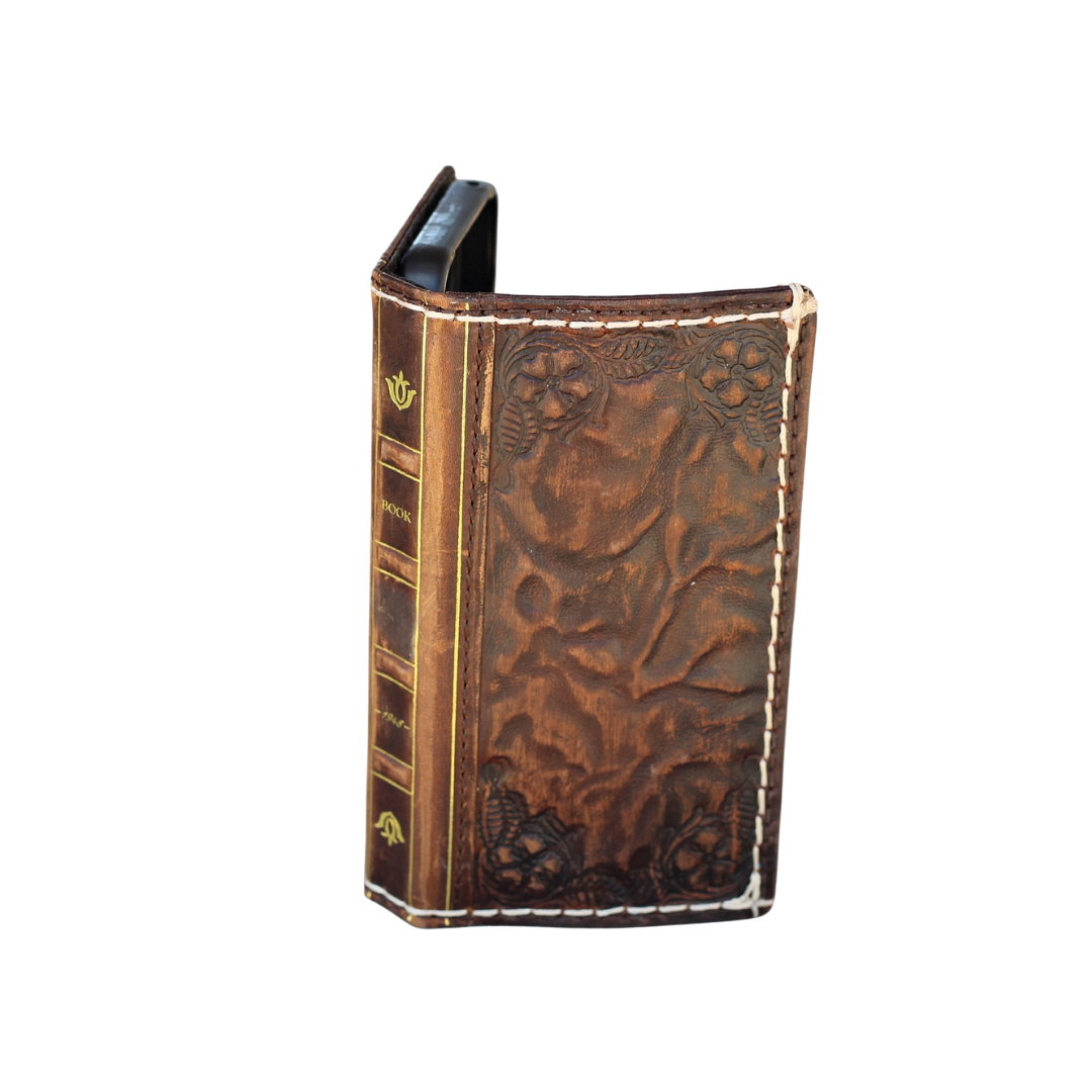 ARICHI® Handmade Leather Book Case For Galaxy S26 Ultra, Vintage Embossed Wallet, Cover For S25 S24 Ultra