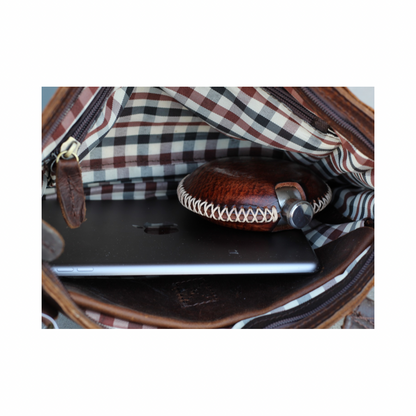 Vintage Leather Crossbody Bag | Handmade Full Grain Leather iPad Messenger Bag