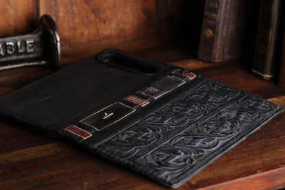 Handmade Leather Book iPhone Case, Vintage Wallet Cover