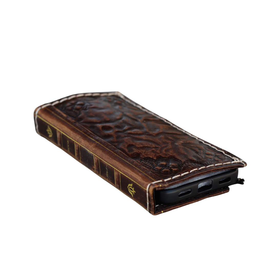 ARICHI® Handmade Leather Book Case For Galaxy S26 Ultra, Vintage Embossed Wallet, Cover For S25 S24 Ultra