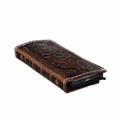 ARICHI® Handmade Leather Book Case For Galaxy S26 Ultra, Vintage Embossed Wallet, Cover For S25 S24 Ultra