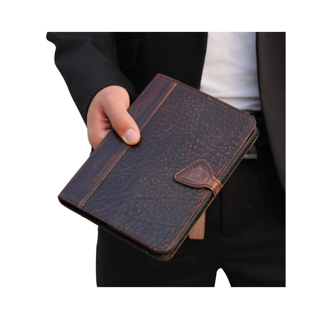 Handmade Full-Grain Leather iPad Folio | Vintage Brown, Magnetic Closure